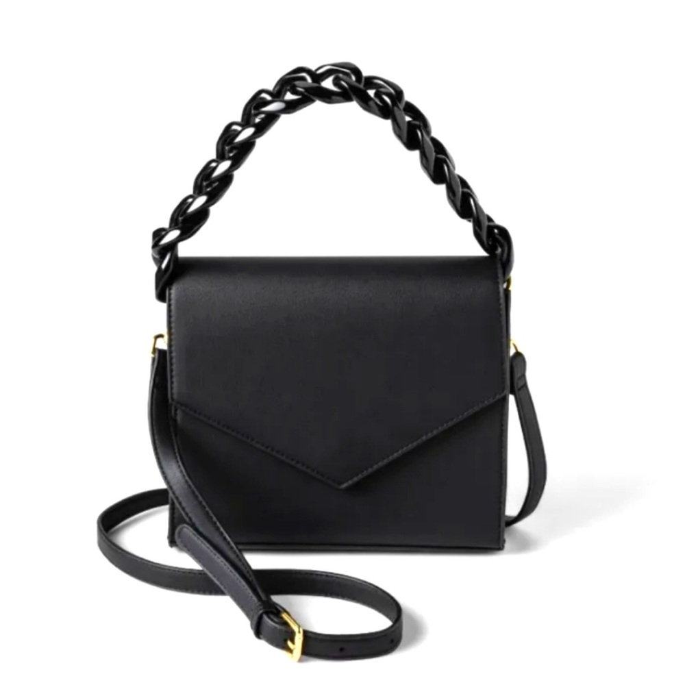 Black bucket bag/handbag with chain